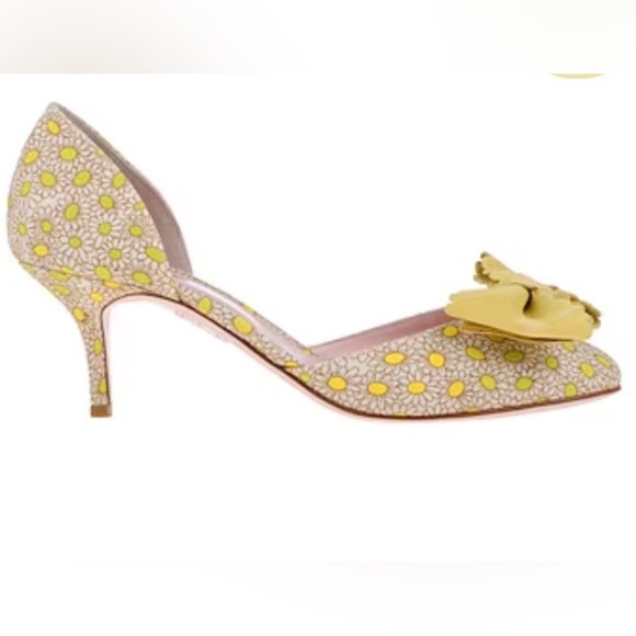 Valentino Shoes - Valentino RED Daisy Floral Bow Heels Made in Italy Size 38 US 8 Yellow